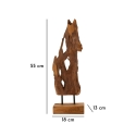 Escultura decorativa artesanal en madera de teca estilo étnico Rakat Modelo