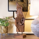 Escultura decorativa étnica de madera de teca hecha a mano Akar Venta