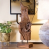 Escultura decorativa étnica de madera de teca hecha a mano Akar Venta