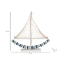 Escultura de velero en madera con red de tela 45x45x7cm Enok Coste