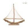 Escultura de velero en madera con red de tela 45x45x7cm Enok Promoción