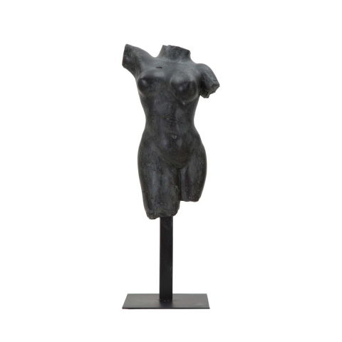 Figura decorativa busto mujer de resina negra Afrodite Promoción