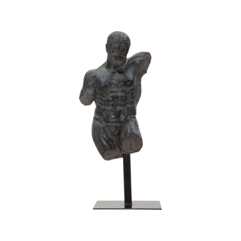 Figura decorativa busto de hombre en resina negra Ercole Promoción