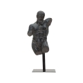 Figura decorativa busto de hombre en resina negra Ercole Promoción