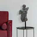 Figura decorativa busto de hombre en resina negra Ercole Venta
