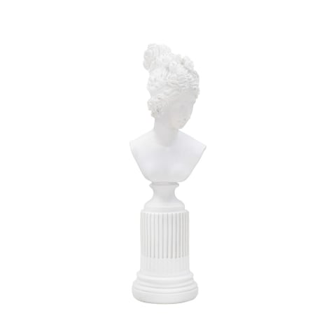 Figura escultura busto clásica de mujer en resina blanca Era Promoción