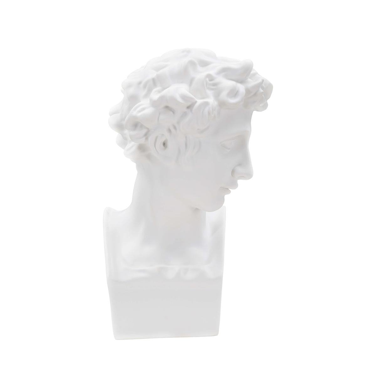 Escultura decorativa de resina blanca rostro masculino Enea Promoción Escultura decorativa de resina blanca rostro masculino Enea Promoción