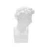 Escultura decorativa de resina blanca rostro masculino Enea Promoción