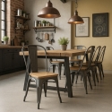 sillas estilo industrial diseño barra cocina steel wood light 