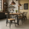 sillas estilo industrial diseño barra cocina steel wood light 