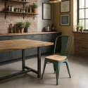 Silla industrial metal vintage superficie madera Steel Old Wood Top Light Rebajas