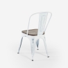 Silla metal industrial vintage blanco parte superior madera Steel Old Wood Elección