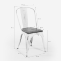 Silla metal industrial vintage blanco parte superior madera Steel Old Wood Características