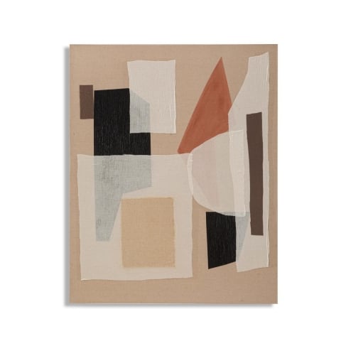 Cuadro abstracto pintado en lienzo estilo boho chic 100x80 cm Seyla Promoción