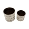 Set de 2 jarrones de cerámica blanca con decoraciones en plata Ray Oferta