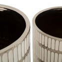 Set de 2 jarrones de cerámica blanca con decoraciones en plata Ray Rebajas