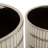 Set de 2 jarrones de cerámica blanca con decoraciones en plata Ray Rebajas