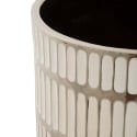 Set de 2 jarrones de cerámica blanca con decoraciones en plata Ray Descueto