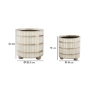 Set de 2 jarrones de cerámica blanca con decoraciones en plata Ray Catálogo