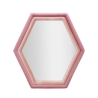 Espejo hexagonal de pared moderno con marco de terciopelo rosa Tony Promoción