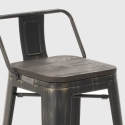 taburete de diseño industrial de metal y madera estilo vintage brush top 