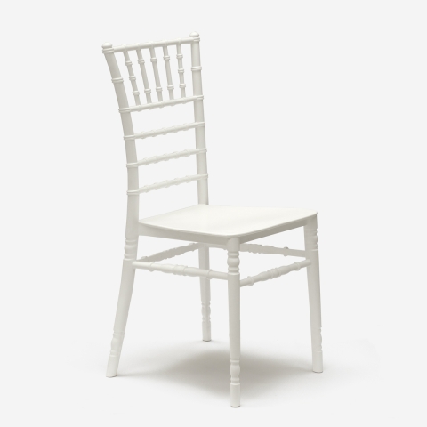 Silla Blanca Vintage para Catering Bares Restaurantes y Cocinas Promoción