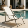 Silla tumbona mar playa reposabrazos aluminio plegable Riccione Gold Lux Coste