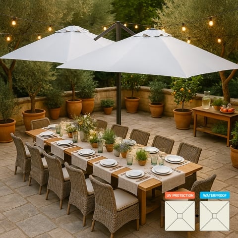 Sombrilla 3x3 doble profesional para bares, jardines, hoteles Oslo Promoción