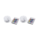 Set de 2 focos LED impermeables con control remoto Ø 6,9x2,8 cm Virel Promoción