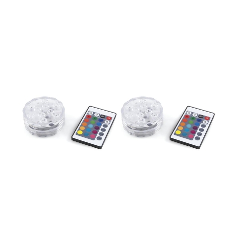 Set de 2 focos LED impermeables con control remoto Ø 6,9x2,8 cm Virel Promoción