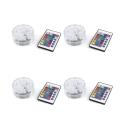 Set de 4 focos LED impermeables con control remoto Ø6,9x2,8 cm Virel Promoción