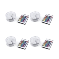 Set de 4 focos LED impermeables con control remoto Ø6,9x2,8 cm Virel Promoción