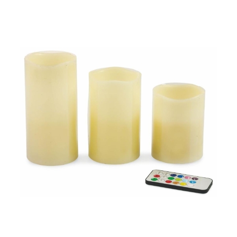 Set 3 velas LED 12 colores con control remoto Tivon Promoción