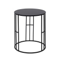 Set de 2 mesas redondas apilables de hierro forjado negro Daram Oferta