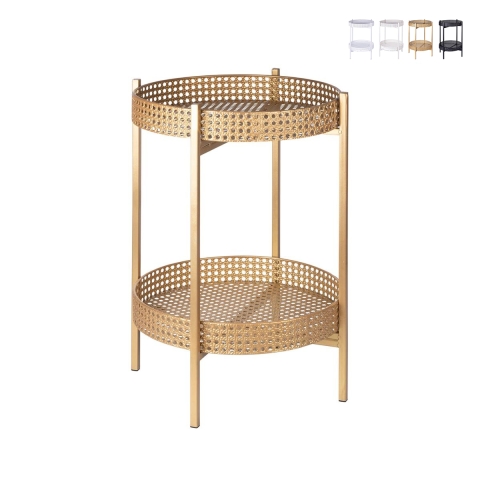 Mesa de hierro plegable con 2 estantes de rejilla de Viena Murea Promoción