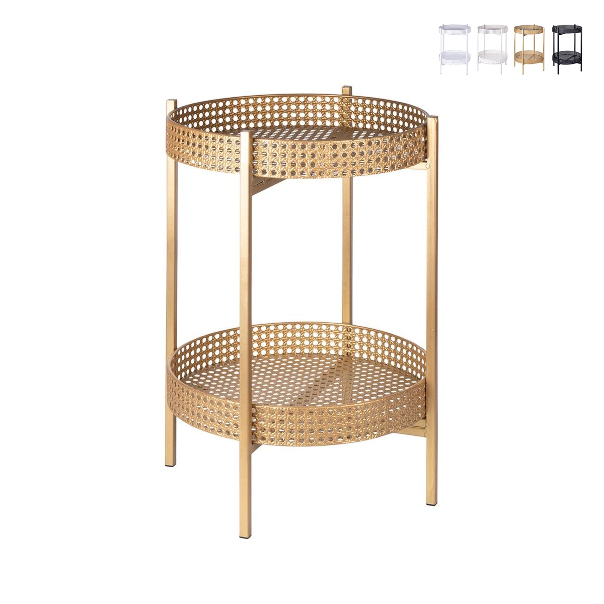 Mesa de hierro plegable con 2 estantes de rejilla de Viena Murea Promoción Mesa de hierro plegable con 2 estantes de rejilla de Viena Murea Promoción