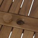 Mesa octogonal plegable de acacia con orificio para sombrilla Bali Descueto