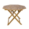 Mesa octogonal plegable de acacia con orificio para sombrilla Bali Promoción