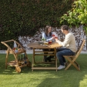 Mesa octogonal plegable de acacia con orificio para sombrilla Bali Elección