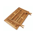 Mesa rectangular de acacia plegable con orificio para sombrilla Bali Venta