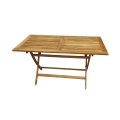 Mesa rectangular de acacia plegable con orificio para sombrilla Bali Promoción