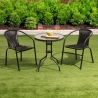Mesa redonda de exterior 60 cm acero carbono y vidrio Lorea Venta