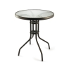 Mesa redonda de exterior 60 cm acero carbono y vidrio Lorea Catálogo