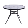 Mesa redonda de exterior 100 cm acero carbono y vidrio blanco Lorea Elección