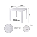 Mesa cuadrada de exterior de plástico efecto ratán 80x80 cm Varnu 