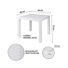 Mesa cuadrada de exterior de plástico efecto ratán 80x80 cm Varnu 