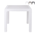 Mesa cuadrada de exterior de plástico efecto ratán 80x80 cm Varnu Promoción