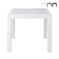 Mesa cuadrada de exterior de plástico efecto ratán 80x80 cm Varnu Promoción