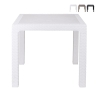 Mesa cuadrada de exterior de plástico efecto ratán 80x80 cm Varnu Promoción
