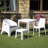 Mesa baja de exterior 43x43 cm de plástico efecto ratán Zhorek Venta